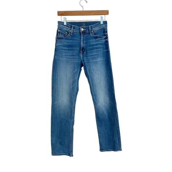 MOTHER Lhasa Love The Mid Rise Rider Ankle Cropped Straight Jeans, Size 27 - Picture 7 of 15